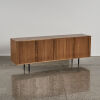 An Oak Sideboard With Black Metal Legs