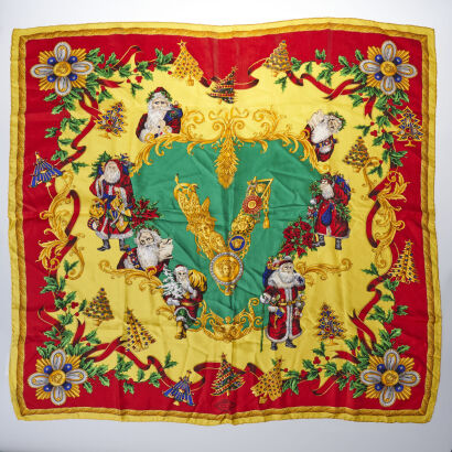 Versace Christmas Silk Scarf