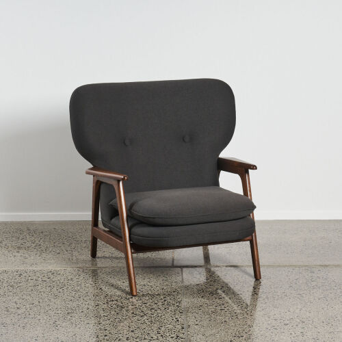 A Contemporary Dark Oak Lounge Chair