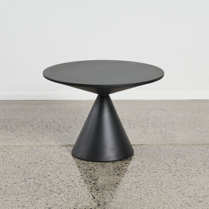 A Black Metal Conical Side Table