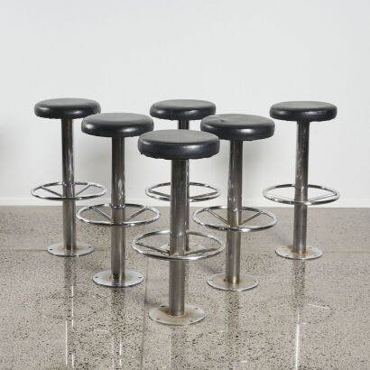 A Set Of Six American Diner Bar Stools