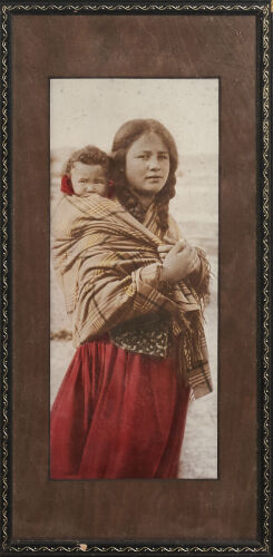 An Antique Handcoloured Photo of a Wahine and her Pepe