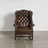  An Antique Leather Wingback Armchair   - 2