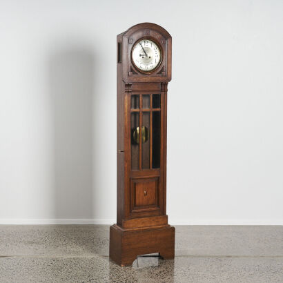 An Oak Short Case Grandmother Clock