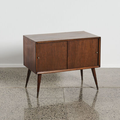 A Mid Century Teak Record Cabinet