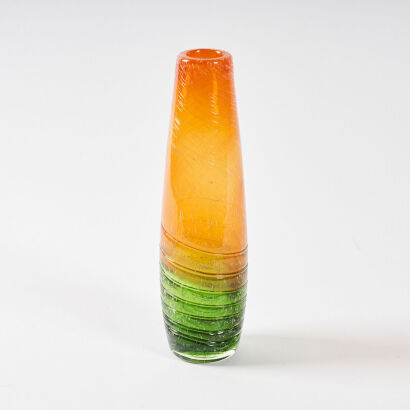 A Vintage Czechoslovakian Art Glass Vase