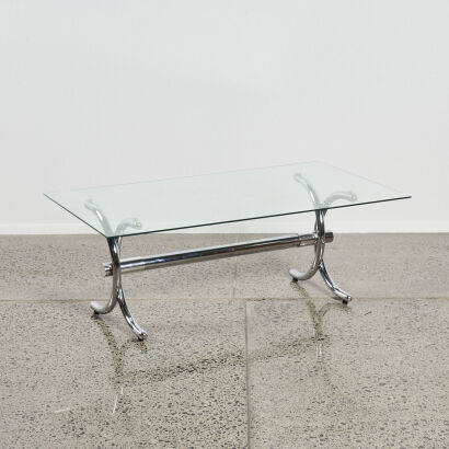 A Mid-Century Modern Chrome Tubular Sculptural Coffee Table