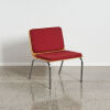 A Pair of Scandinavian Chairs In Formed Ply With Red Fabric - 2