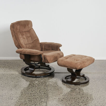 A Modern Reclining Chair and Stool