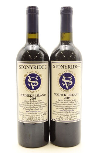 (2) 2008 Stonyridge Vineyard Larose, Waiheke Island