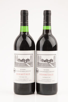 (2) 1991 Wynns Hermitage, Coonawarra