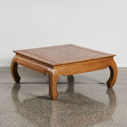 A Chinese Style Square Solid Teak Coffee Table