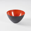 A Large 1950s Danish Red Enamel Krenit Bowl by Herbert Krenchel
