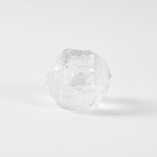An Art Glass Candle Holder With An Ice Form