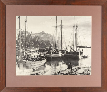 A Framed Historical Monochromatic Maritime Photograph