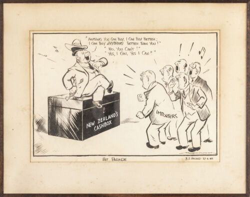 New Zealand Herald ‘Hit Parade’ Cartoon by Sir Gordon Minhinnick