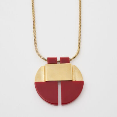 Lanvin Circle Pendant Necklace