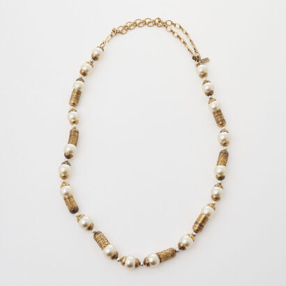 Yves Saint Laurent Faux Pearl Necklace