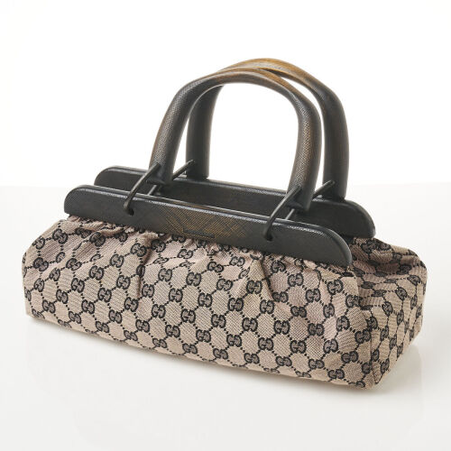 Gucci GG Canvas Bamboo Handle Bag