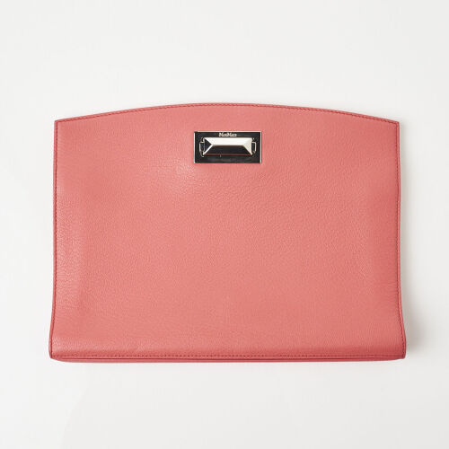 Max Mara Coral Leather Clutch