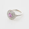 Platinum, Pink Sapphire and Diamond Ring - 2