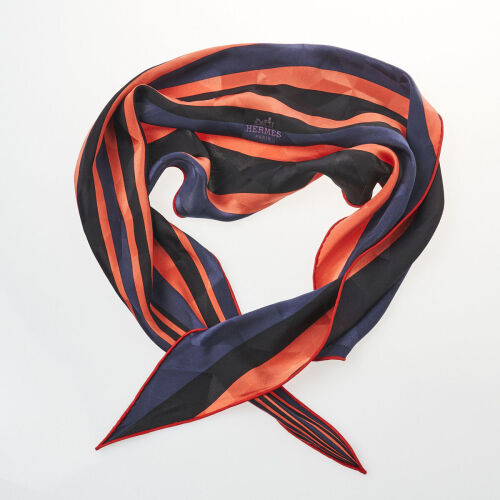 Herm&egrave;s Stripe Silk Scarf