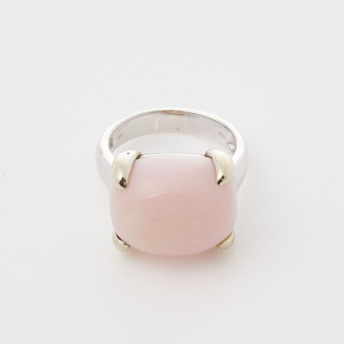 18ct White Gold, Pink Peruvian Opal Ring