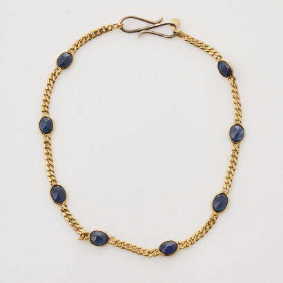 18ct/9ct Yellow Gold, Sapphire Bracelet