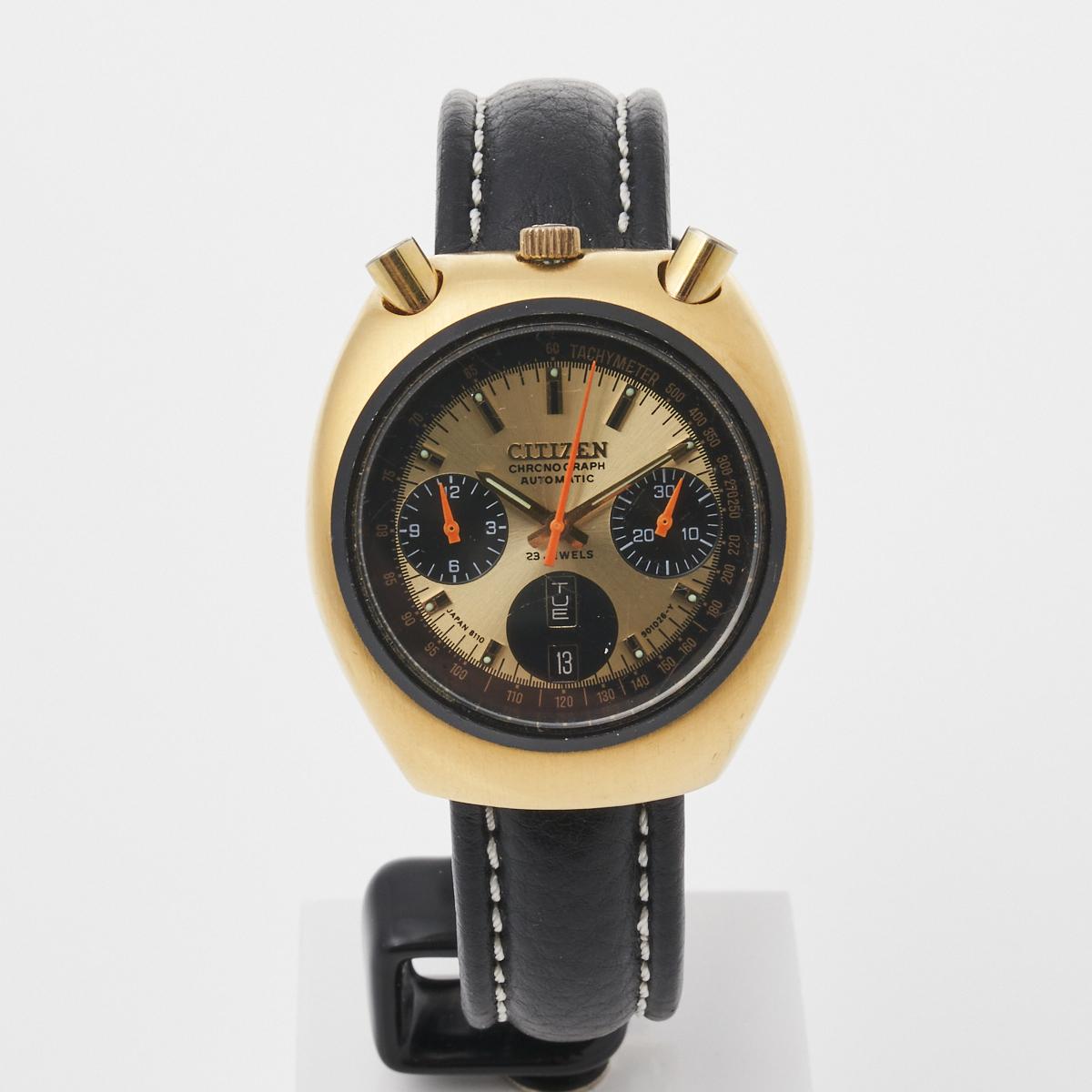Rare, Gold Plated Citizen bullhead chronograph watch