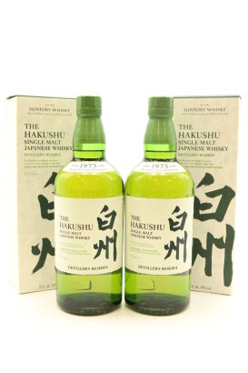 (2) Hakushu Distiller's Reserve, Single Malt Japanese Whisky, 43% ABV