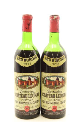 (2) 1972 Leo Buring Leonay Red Hermitage Claret, Australia (MS)