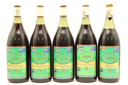 (1) Stellenbosch Farmers Winery 1996 South Africa New Zealand Ruby Tour Series Collection, Stellenbosh, 1500ml, Five bottles sold as one lot