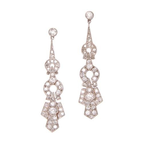 Art Deco Diamond Drop Earrings