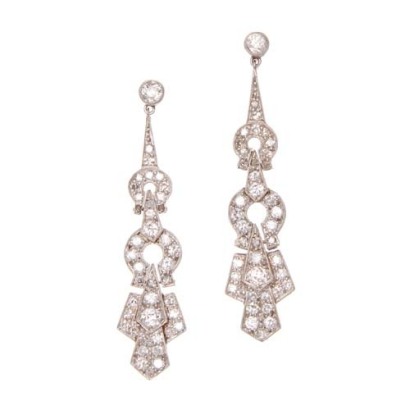 Art Deco Diamond Drop Earrings