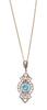 9ct Art Deco Zircon and White Sapphire Pendant * - 2