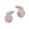 Platinum Art Deco Cornucopia Diamond Earrings *