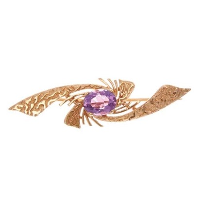 9ct Amethyst Brooch *