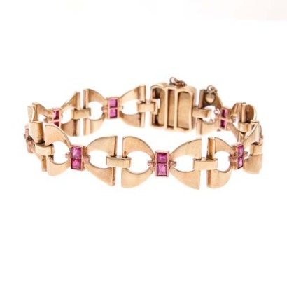 9ct Retro Ruby Bracelet *