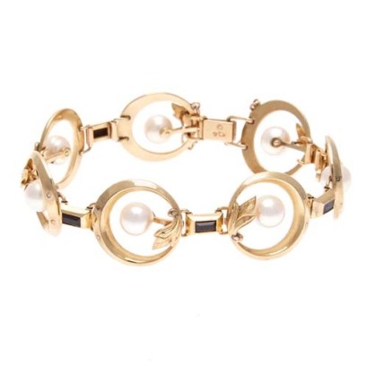 14ct Onyx and Pearl Bracelet *