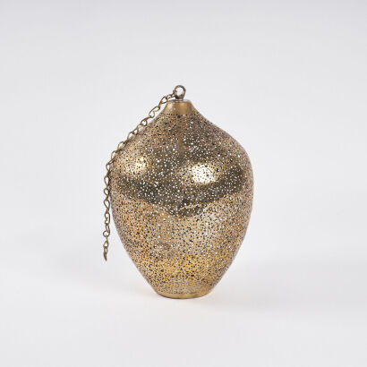 A Perforated Brass Midcentury Lampshade