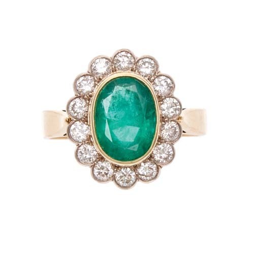 18ct Emerald and Diamond Ring