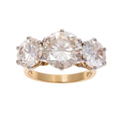 An Important 5.70ct Three Stone Diamond Ring