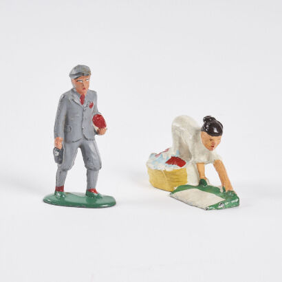 A Vintage Barclay Man With A Parcel And A Washing Woman