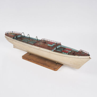 A Vintage Wooden Boat Model