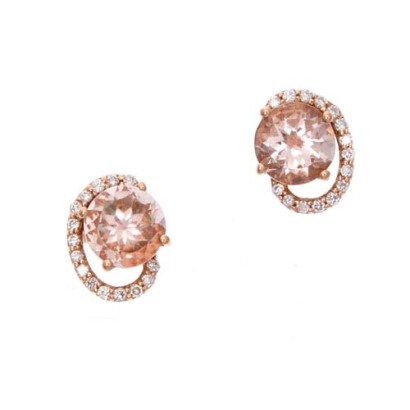 18ct Morganite and Diamond Earrings
