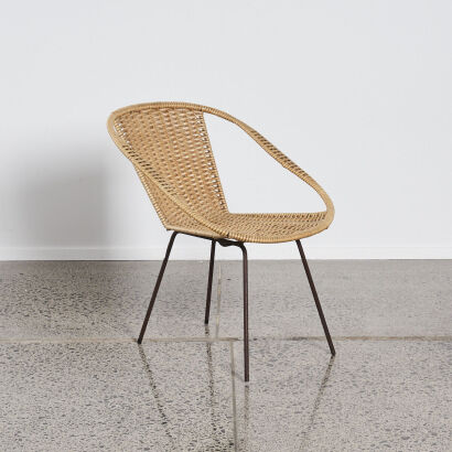 A Cane Coolie Chair