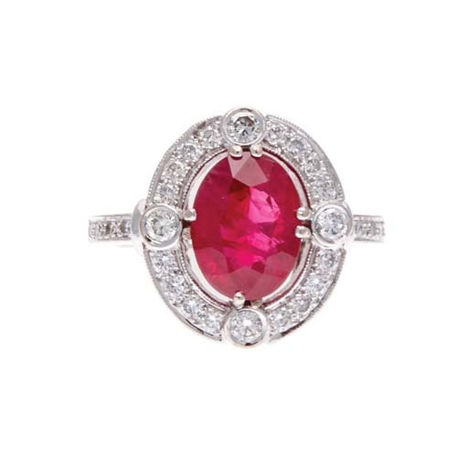 18ct Ruby 3.70ct and Diamond Ring