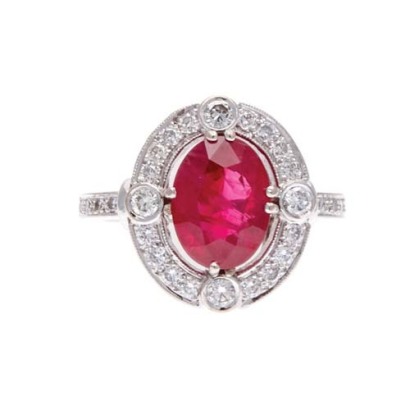 18ct Ruby 3.70ct and Diamond Ring