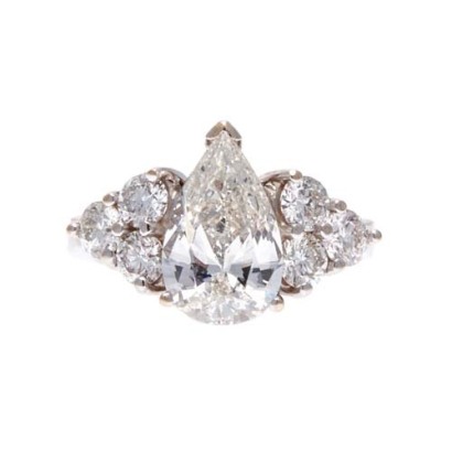 3.15ct Pear Cut Diamond Ring