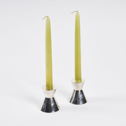 A Pair Of Heavy Metal Candleholders